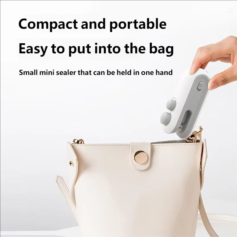 Mini Handheld Heat Sealer USB Rechargeable Food Storage Bag Plastic Packaging Machine Clip Bag Portable Food Sealer