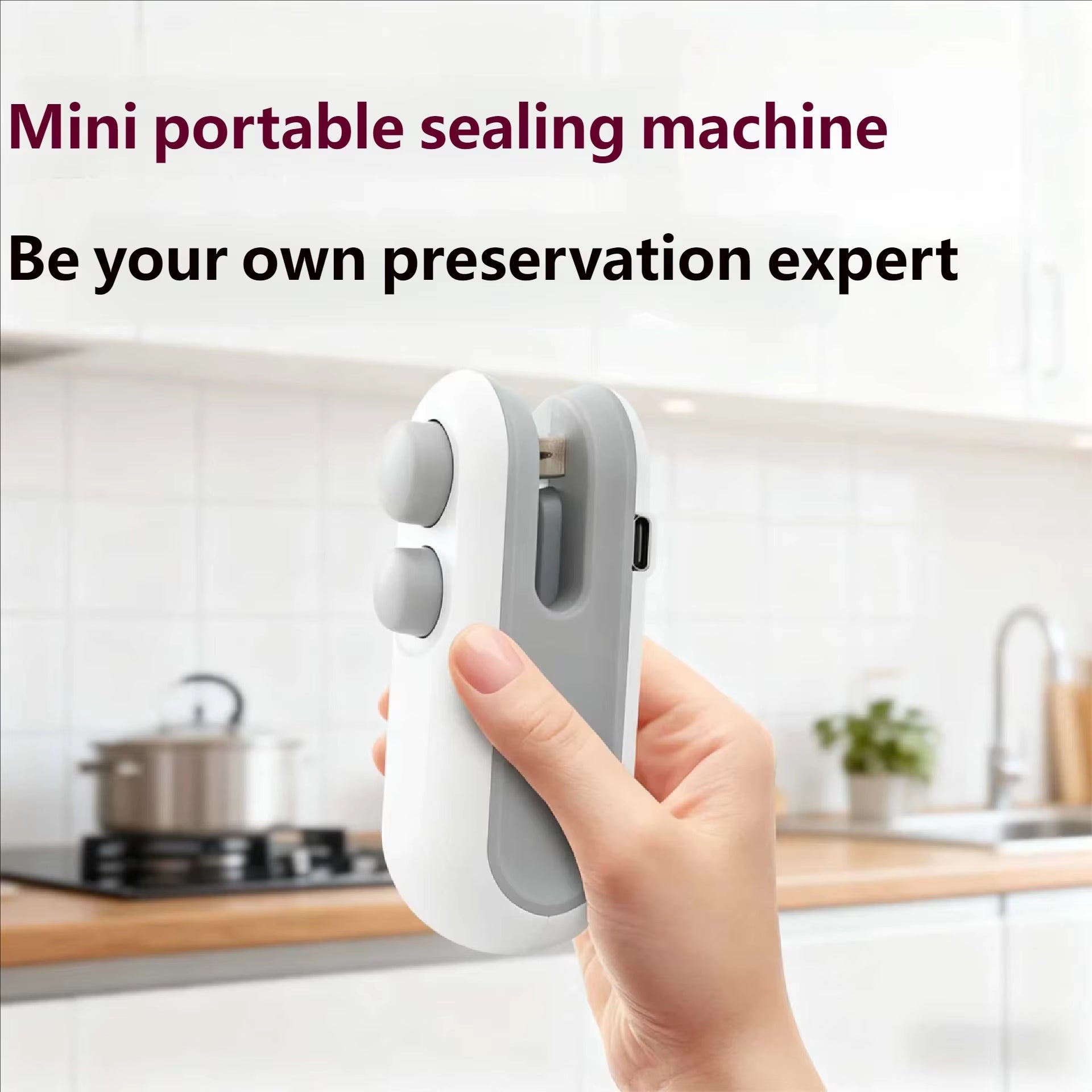 Mini Handheld Heat Sealer USB Rechargeable Food Storage Bag Plastic Packaging Machine Clip Bag Portable Food Sealer