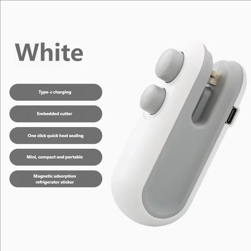 Mini Handheld Heat Sealer USB Rechargeable Food Storage Bag Plastic Packaging Machine Clip Bag Portable Food Sealer